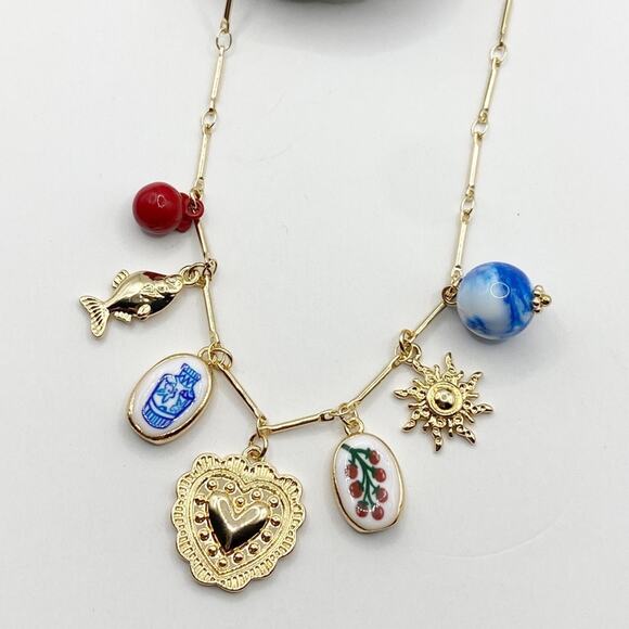 NEW Keepsakes & Tokens Ceramic Charm Layering Necklace - Picture 6 of 11